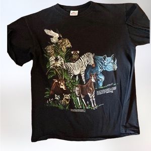 Vintage 1987 single stitch front and back animal endangered species shirt